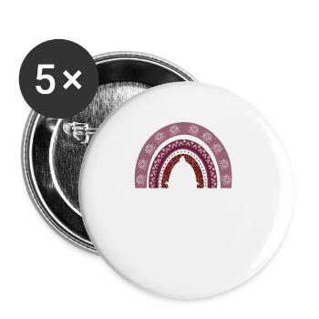Namaste Cute Yoga Rainbow with Meditating Yogi - Buttons groß 56 mm (5er Pack) - Weiß - Vorne