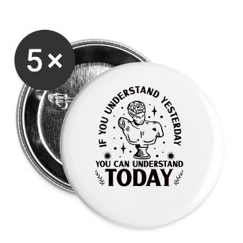 History historian History - Buttons large 2.2''/56 mm (5-pack) - white - Front