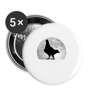 Pigeon Lune Pigeon Fancier City Pigeon - Lot de 5 grands badges (56 mm) - blanc - Devant