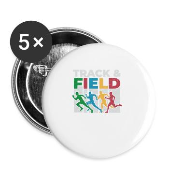 Runner Running Sport Spiel Leichtathletik - Buttons groß 56 mm (5er Pack) - Weiß - Vorne