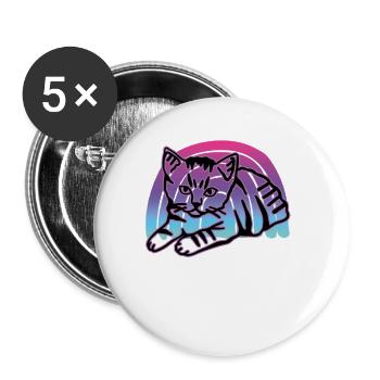 Retro Cat Graphic Cat for Cat Owners - Buttons large 2.2''/56 mm (5-pack) - white - Front