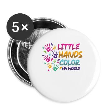 Les petites mains colorent mon enseignante de maternelle mondiale - Lot de 5 grands badges (56 mm) - blanc - Devant