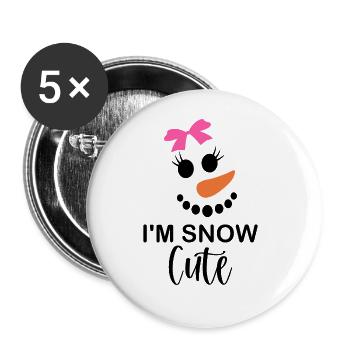 Snowman - I'm Snow Cute - Buttons groß 56 mm (5er Pack) - Weiß - Vorne