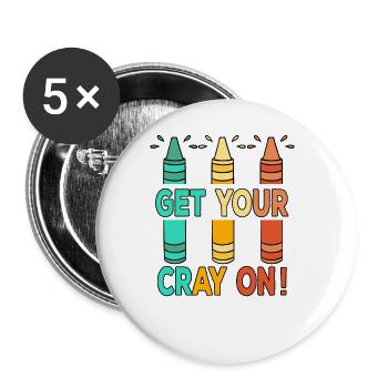 Grundschule Lehrer Kindergarten Erzieherin - Buttons groß 56 mm (5er Pack) - Weiß - Vorne