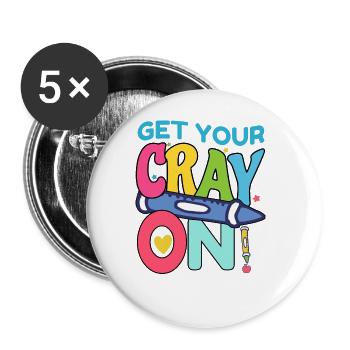 Primary School Teacher Kindergarten Educator - Buttons large 2.2''/56 mm (5-pack) - white - Front