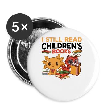 Grundschule Lehrer Kindergarten Erzieherin - Buttons groß 56 mm (5er Pack) - Weiß - Vorne