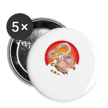 Funny climbing sloth design for climbing fans - Buttons large 2.2''/56 mm (5-pack) - white - Front