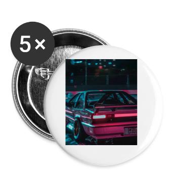 Vaporwave Esthétique Synthwave Car - Lot de 5 grands badges (56 mm) - blanc - Devant