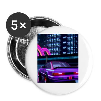 Vaporwave Esthétique Synthwave Car - Lot de 5 grands badges (56 mm) - blanc - Devant