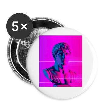 Vaporwave Statue Buste romain - Lot de 5 grands badges (56 mm) - blanc - Devant