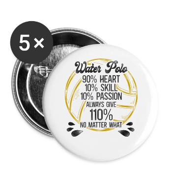 Water Polo Vintage Water Polo 90% - Buttons groß 56 mm (5er Pack) - Weiß - Vorne