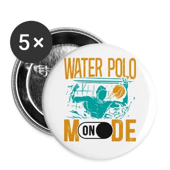 Water Polo Water Polo Mode On - Buttons large 2.2''/56 mm (5-pack) - white - Front