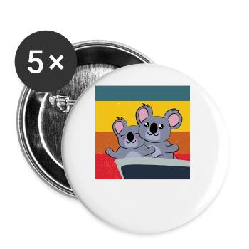koalas mignons dans la pose du Titanic - Lot de 5 grands badges (56 mm) - blanc - Devant