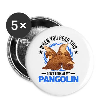 Pangolin Gift Pangolin - Buttons large 2.2''/56 mm (5-pack) - white - Front