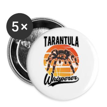 Tarantel Flüsterer Tarantula Whisperer - Buttons groß 56 mm (5er Pack) - Weiß - Vorne
