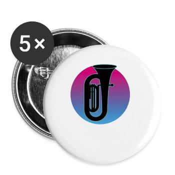 Tuba Player Tuba Musical Instrument - Buttons large 2.2''/56 mm (5-pack) - white - Front