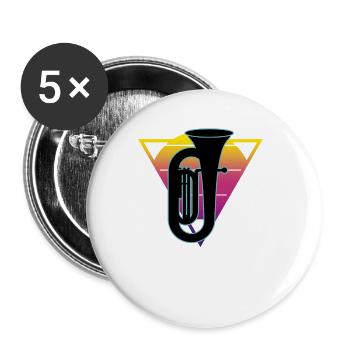 Tuba Player Tuba Musical Instrument - Buttons large 2.2''/56 mm (5-pack) - white - Front