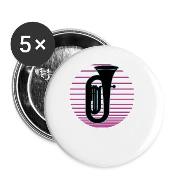 Tuba Player Tuba Musical Instrument - Buttons large 2.2''/56 mm (5-pack) - white - Front