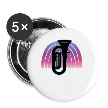 Tuba Player Tuba Musical Instrument - Buttons large 2.2''/56 mm (5-pack) - white - Front