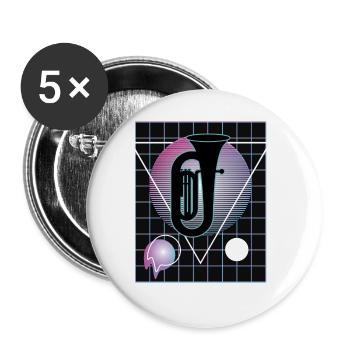 Tuba Player Tuba Musical Instrument - Buttons large 2.2''/56 mm (5-pack) - white - Front