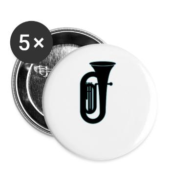 Tuba Player Tuba Musical Instrument - Buttons large 2.2''/56 mm (5-pack) - white - Front