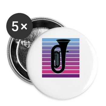 Tuba Player Tuba Musical Instrument - Buttons large 2.2''/56 mm (5-pack) - white - Front