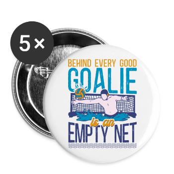 Water Polo Goalie Behind Every - Buttons groß 56 mm (5er Pack) - Weiß - Vorne