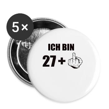 28 Geburtstag - Buttons groß 56 mm (5er Pack) - Weiß - Vorne