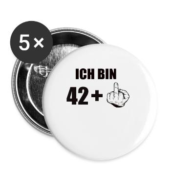 43 Geburtstag - Buttons groß 56 mm (5er Pack) - Weiß - Vorne