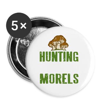 Chasse aux bonnes morilles Retro Funny Mushroom Hunting - Lot de 5 grands badges (56 mm) - blanc - Devant