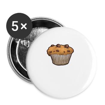 Ich bin der Muffin Mann - Buttons groß 56 mm (5er Pack) - Weiß - Vorne