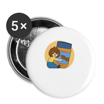 Erdnussbutter Peanut Butter - Buttons large 2.2''/56 mm (5-pack) - white - Front