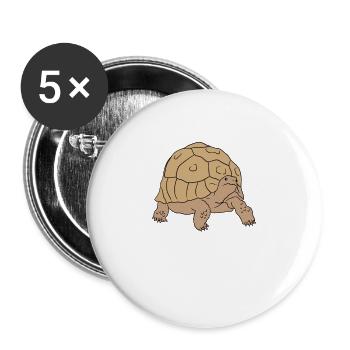Tortues Sulcata - Lot de 5 grands badges (56 mm) - blanc - Devant