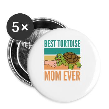 Meilleur moma tortue de tous les temps - Lot de 5 grands badges (56 mm) - blanc - Devant