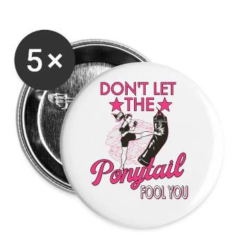 Karate Taekwondo Martial Arts Karate Mma Kick Box - Buttons large 2.2''/56 mm (5-pack) - white - Front