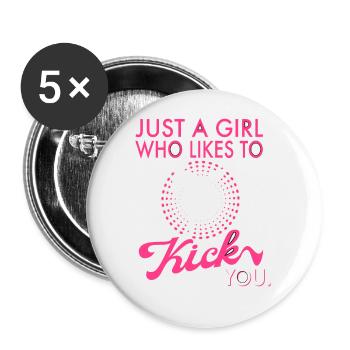Karate Mma Kick Box Taekwondo Women Karate Kick - Buttons large 2.2''/56 mm (5-pack) - white - Front