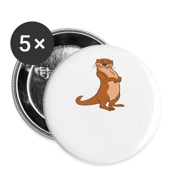 Petits jeux de mots sur les loutres et blagues sur les loutres - Lot de 5 grands badges (56 mm) - blanc - Devant