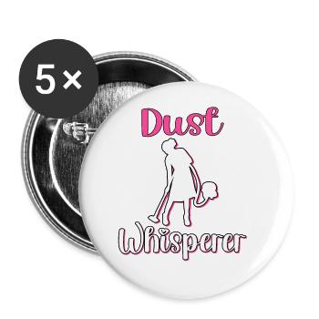 Femme de ménage Nettoyeuse - Lot de 5 grands badges (56 mm) - blanc - Devant