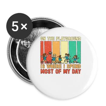 Primary School Teacher Kindergarten Educator - Buttons large 2.2''/56 mm (5-pack) - white - Front