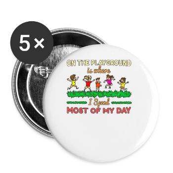 Primary School Teacher Kindergarten Educator - Buttons large 2.2''/56 mm (5-pack) - white - Front