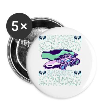 Gaming Zocken Gamer - Buttons groß 56 mm (5er Pack) - Weiß - Vorne