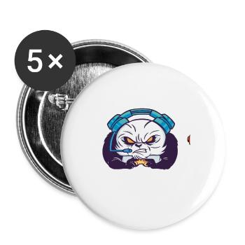 Gaming Zocken Gamer - Buttons groß 56 mm (5er Pack) - Weiß - Vorne