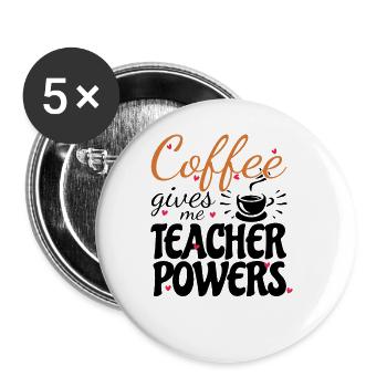 Primary School Teacher Kindergarten Educator - Buttons large 2.2''/56 mm (5-pack) - white - Front