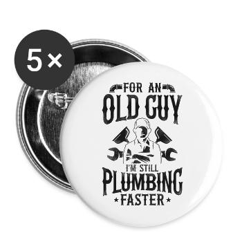Plumbing Plumber Grandpa Retired - Buttons large 2.2''/56 mm (5-pack) - white - Front