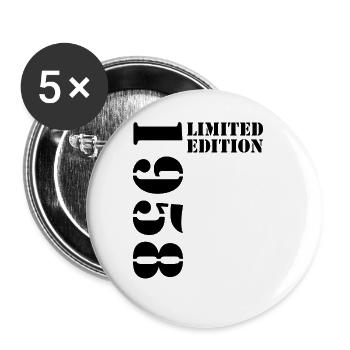 1958 Limited Edition Birthday Gift Wife Husband - Buttons large 2.2''/56 mm (5-pack) - white - Front
