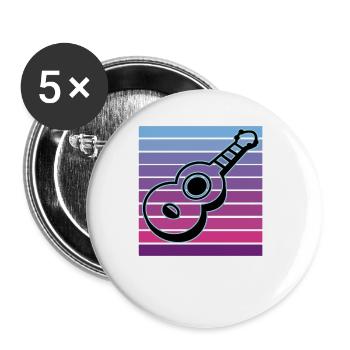 Ukulélés Vitage - Lot de 5 grands badges (56 mm) - blanc - Devant