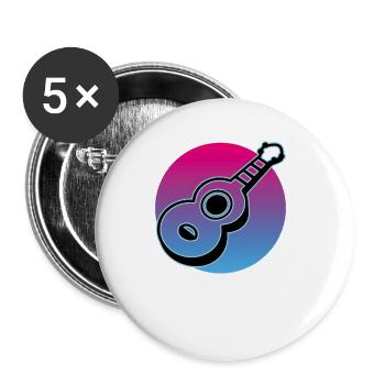 Ukulélés Vitage - Lot de 5 grands badges (56 mm) - blanc - Devant