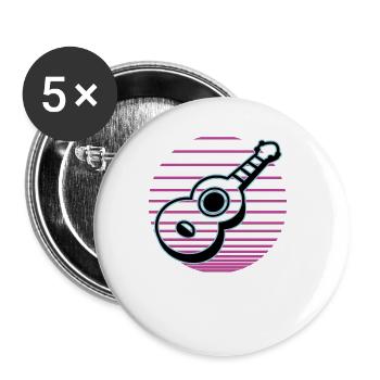 Ukulélés Vitage - Lot de 5 grands badges (56 mm) - blanc - Devant