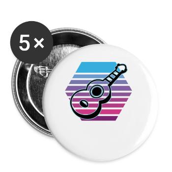 Ukulélés Vitage - Lot de 5 grands badges (56 mm) - blanc - Devant