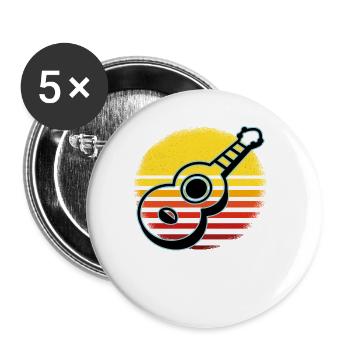 Ukulélés Vitage - Lot de 5 grands badges (56 mm) - blanc - Devant